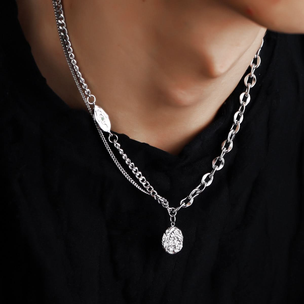 Men’s Minimalist Irregular Pendant Necklace – Chain Jewelry