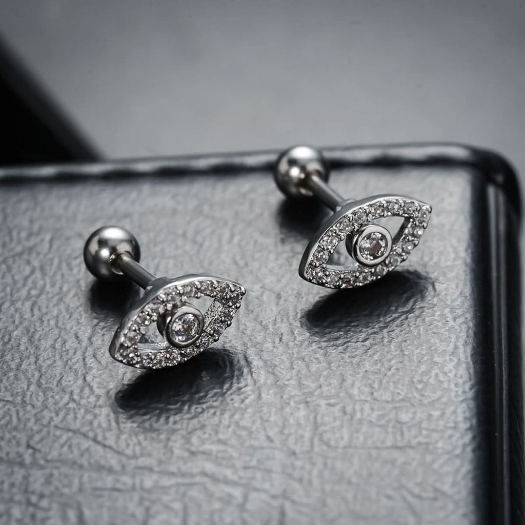 Trendy Titanium Steel Eye Earrings – Devil’s Eye Studs (Unisex)