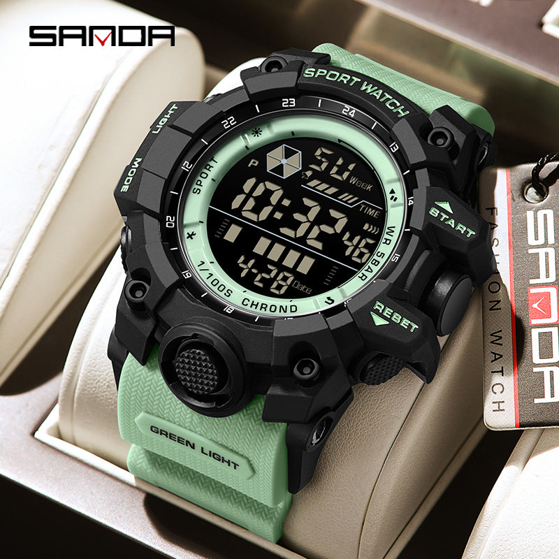 Sanda Digital Sports Watch for Students – Waterproof Multi-Function Alarm & Stopwatch