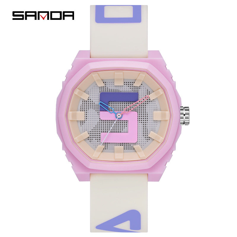 Sanda Waterproof Student Watch – Stylish Silicone Analog Sports Watch for Boys & Girls