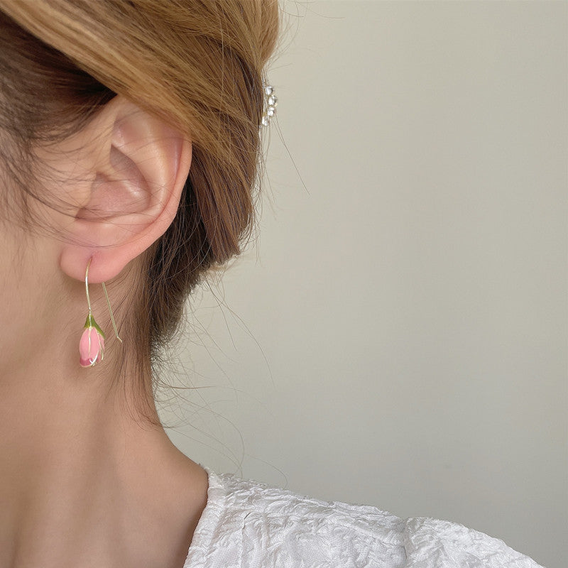 Tulip Flower Earrings for Women – Sweet Korean Retro Plant Jewelry