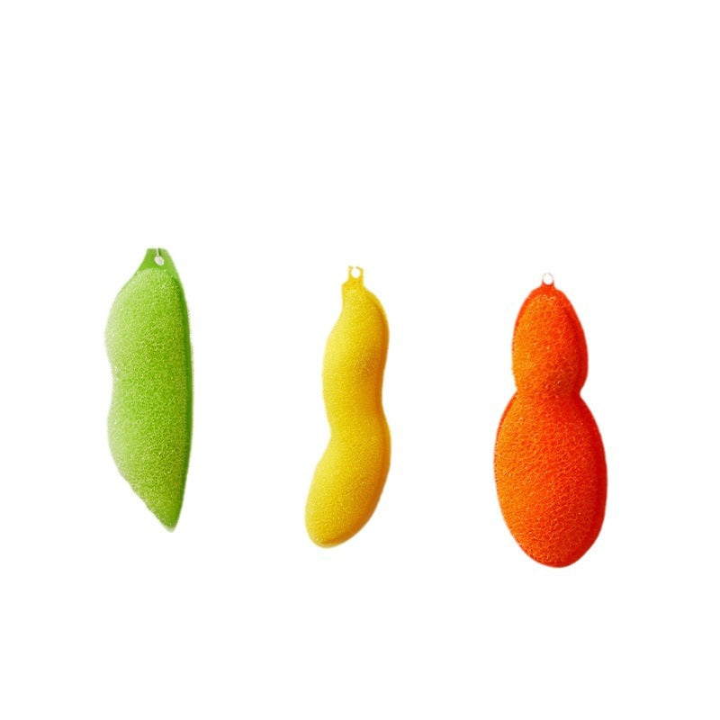 Pea-Shaped Bottle Cleaning Sponge Wipes – Magic Sponge (Pack of 3)