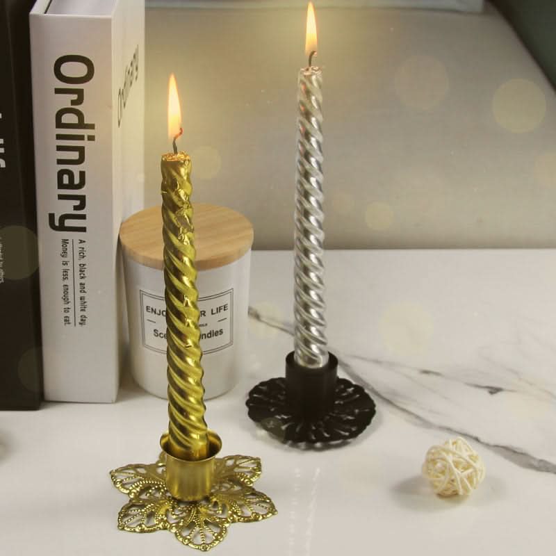 Geometric Metal Candle Holder - Hollow Pattern