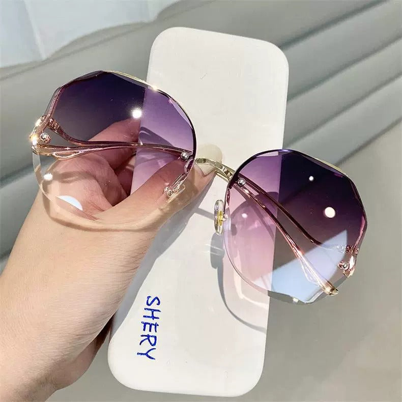 Frameless UV Protection Sunglasses for Women – Ocean Tint Slimming Shades