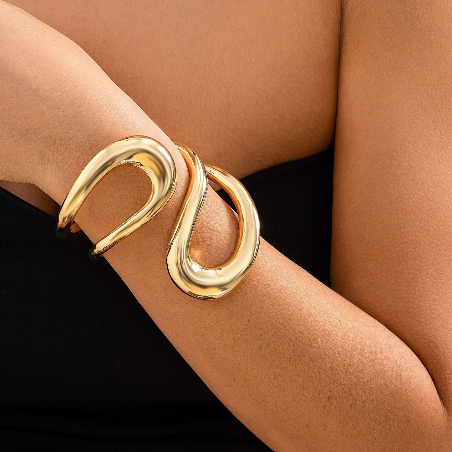 American U-Shaped Twisted Chain Choker Necklace & Bracelet For Women