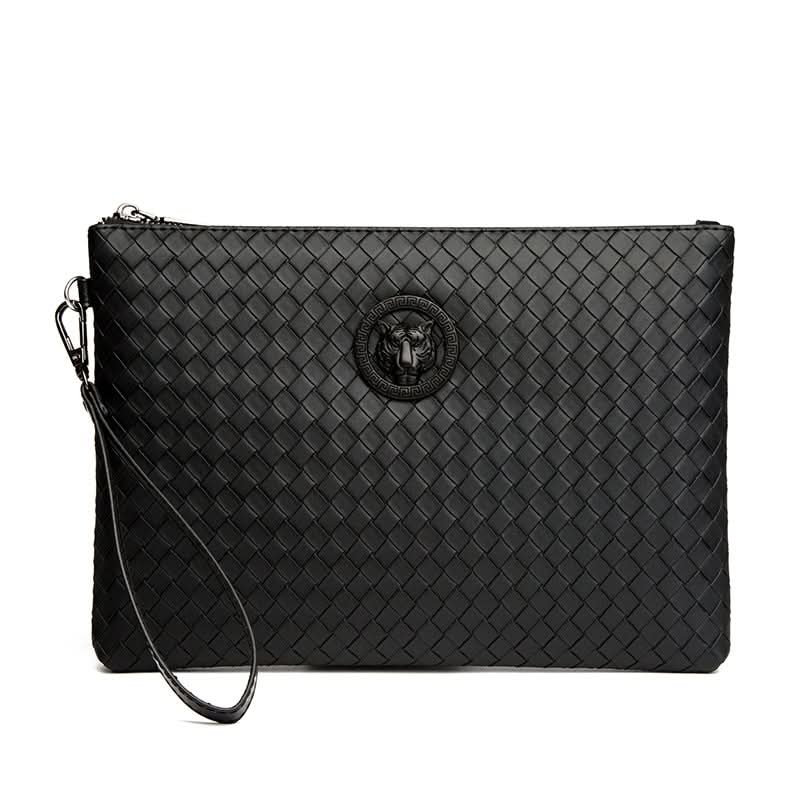 Men's PU Leather Business Clutch – Envelope Bag with Tiger Head Pattern