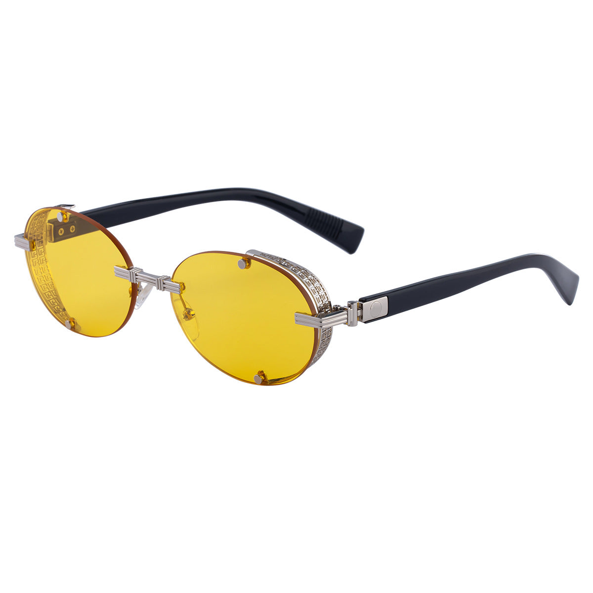 Retro Oval Frameless Sunglasses – Punk Street-Style Fashion Shades for Men & Women