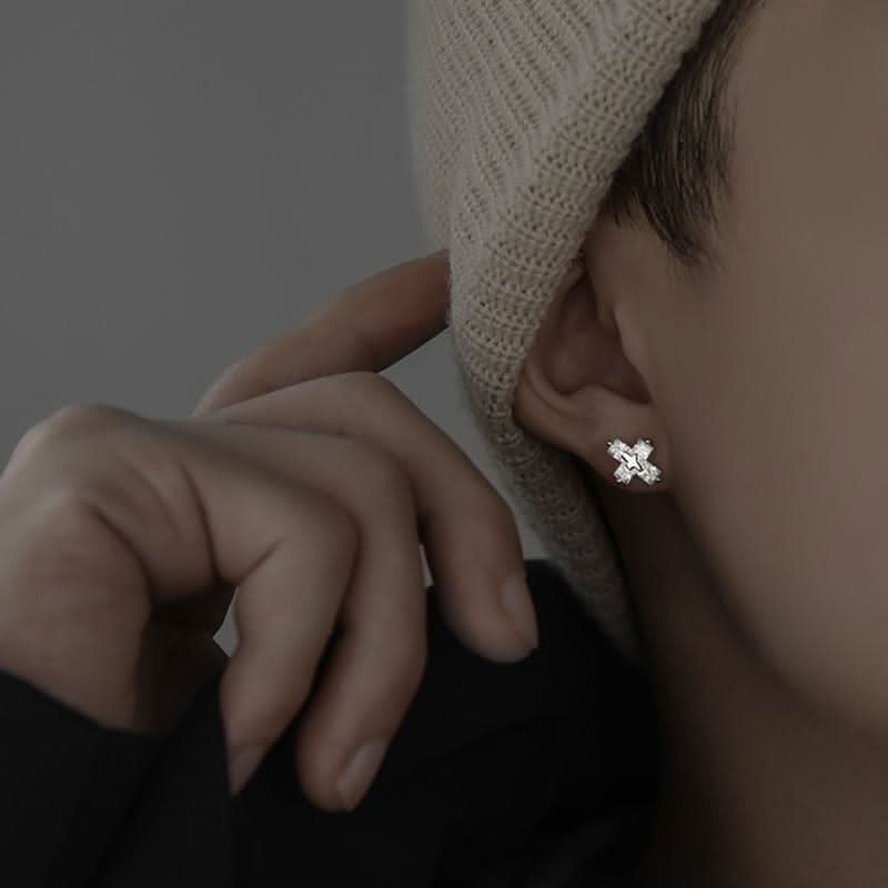 Unisex Minimalist Cross Earrings