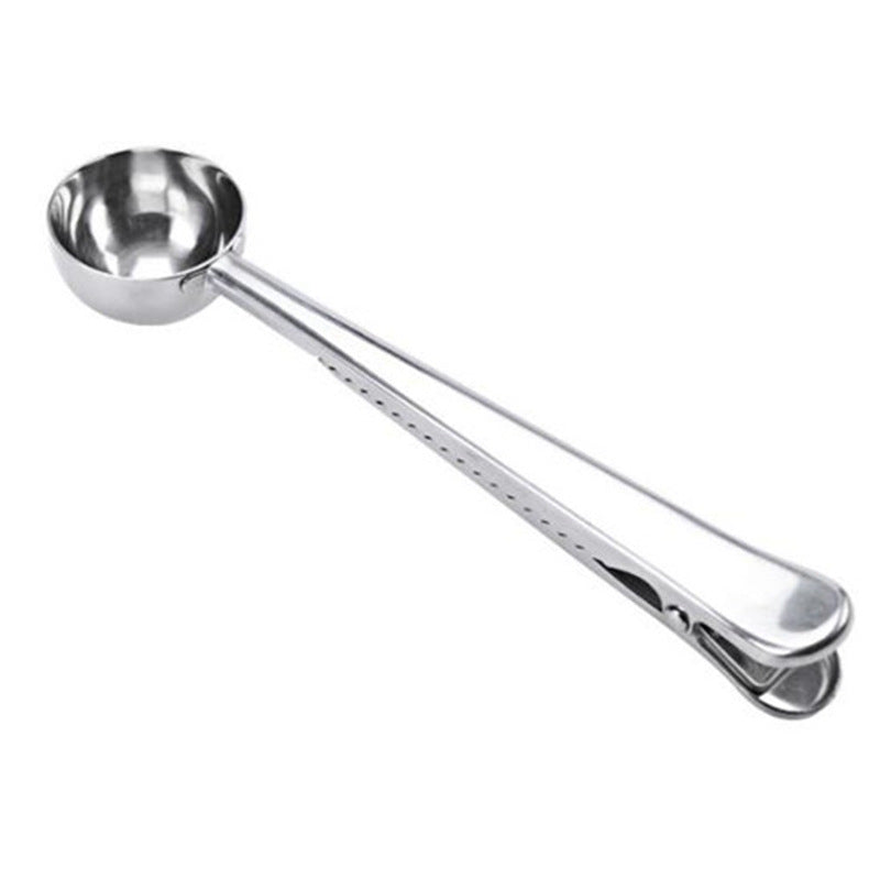 Stainless Steel Coffee Measuring Spoon with Bag Clip – 2-in-1 Coffee Scoop