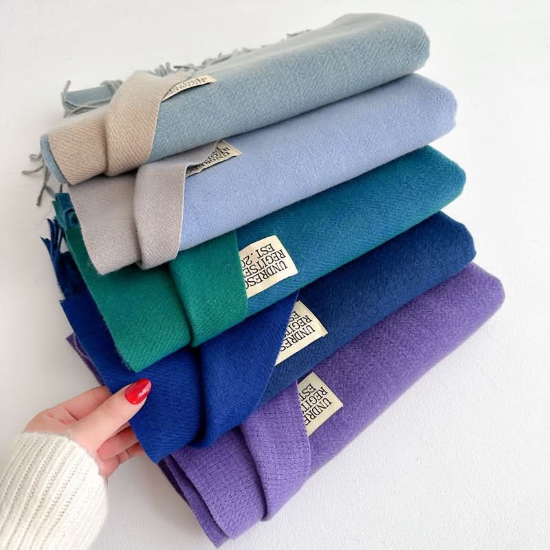 Korean Style Double-Sided Imitation Cashmere Scarf