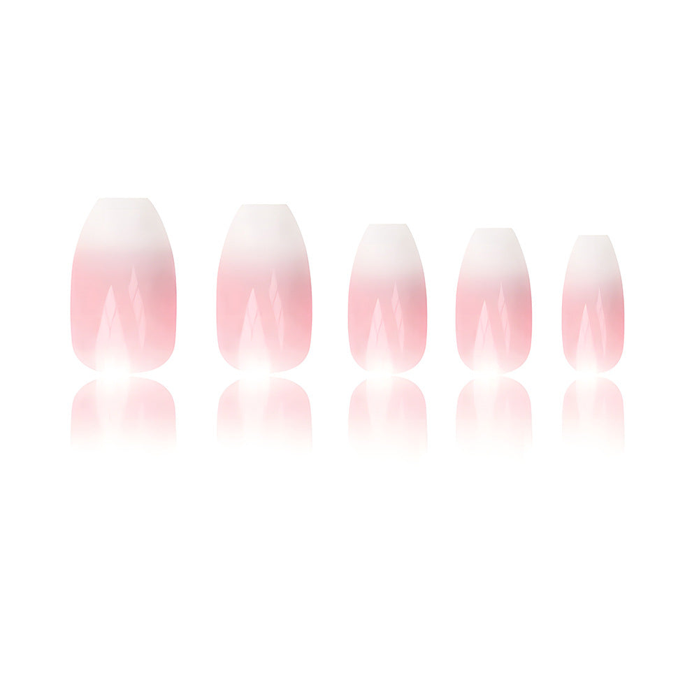 Ice Transparent Ombre Press-On Nails – Medium Square Soft Pink Acrylic Nail Set
