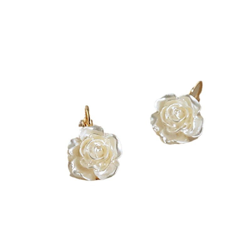 Camellia Flower Earrings for Women – Korean Style Light Luxury Jewelry
