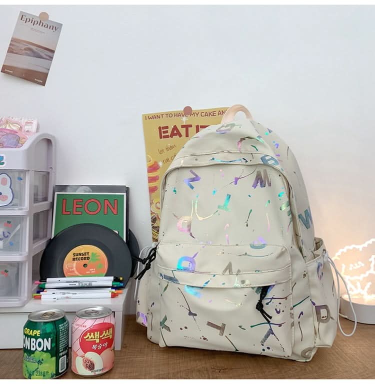 Unisex Lightweight Printed School Backpack – Trendy Bag with Wide Straps