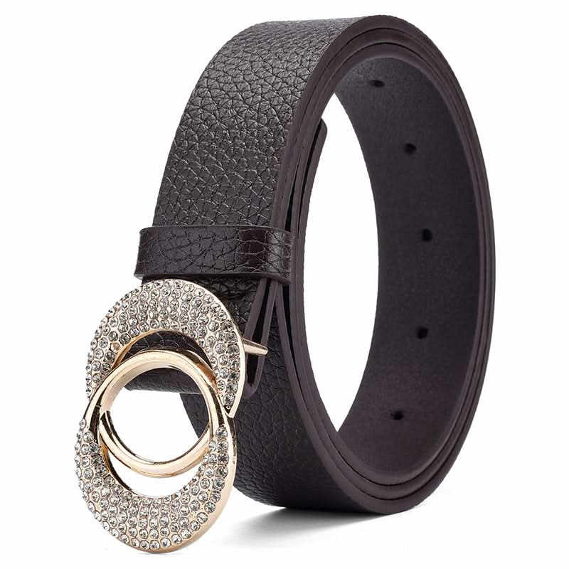 Women's Elegant Thin Belt – Double Round Buckle Waist Belt