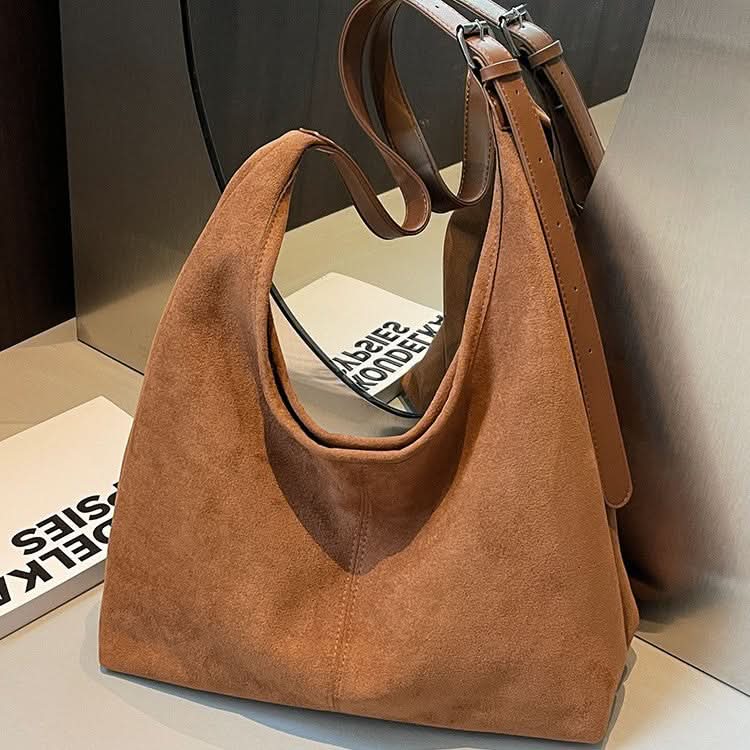 Women's Trendy Suede Bucket Bag – Retro Shoulder Tote for Women