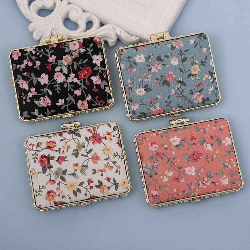 Chinese-Style Portable Mini Makeup Mirror - Double-Sided Folding Design (Set of 2 pcs.)