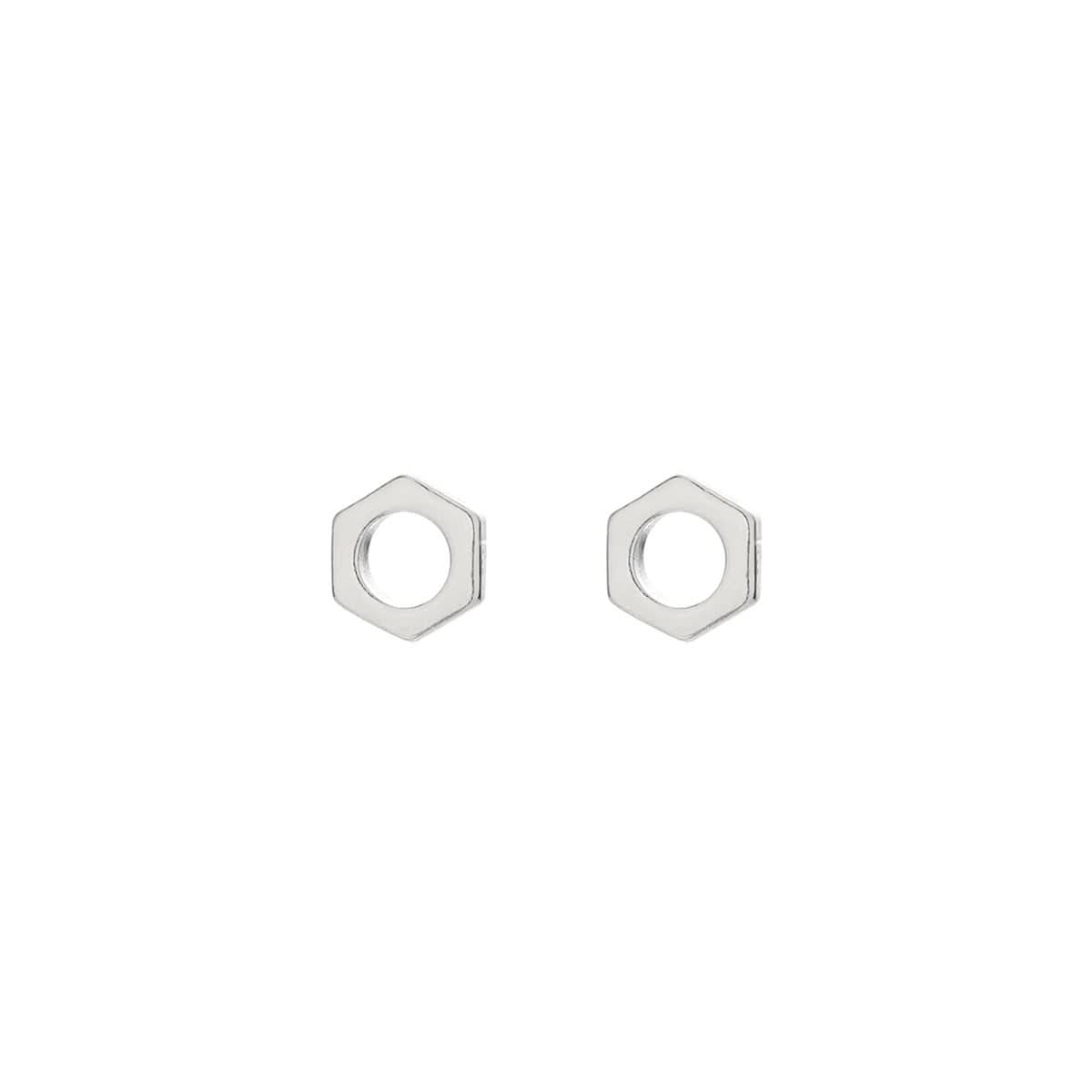 Trendy Hexagonal Hollow Stud Earrings – Modern Versatile Unisex Jewelry