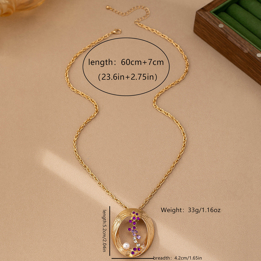 Vintage Pearl Pendant Necklace – Elegant Gold Statement Jewelry for Women