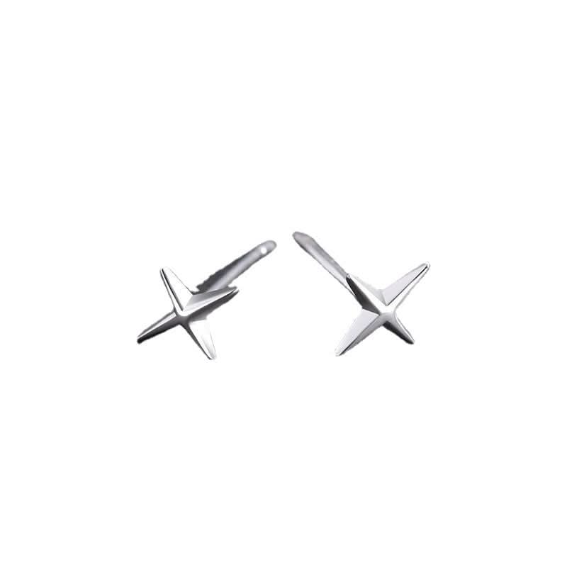 Men’s Cross Star Stud Earrings – Minimalist Jewelry