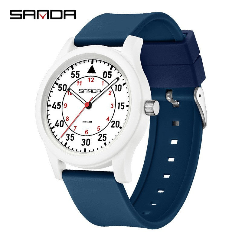 Sanda Waterproof Quartz Watch – Luminous Sports Watch for Students & Kids