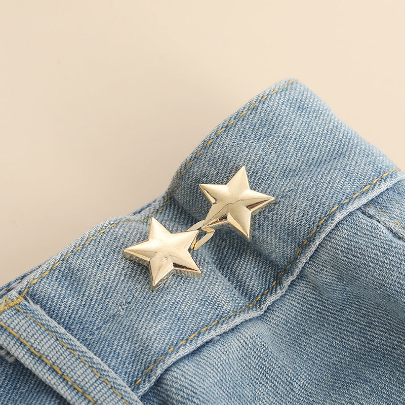 Adjustable Jeans Waist Buckle – Five-Pointed Star Alloy Clip for Waist Tightening (Pack of 2)