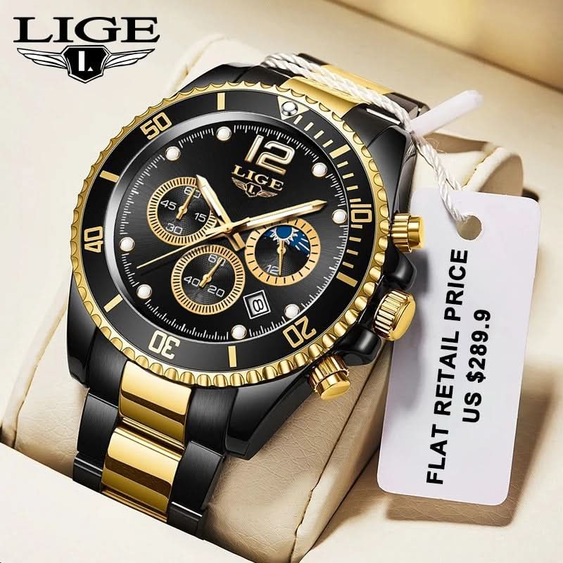 Men’s Quartz Sports Chronograph Watch with 24-Hour Dial & Calendar