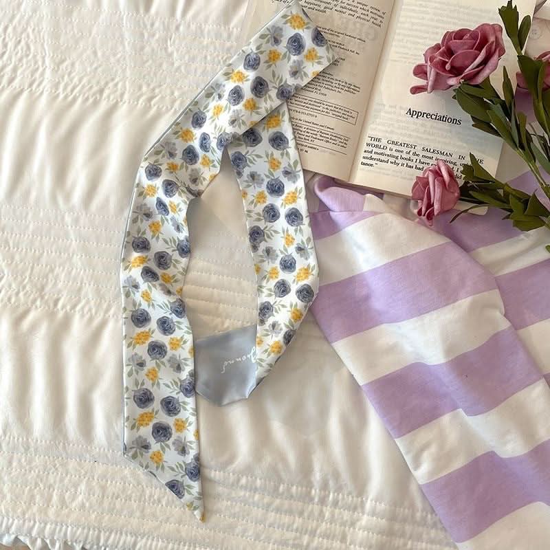 Silk Scarf Ribbon Ponytail Bow - Letter Headband Accessory (Set of 2pcs.)
