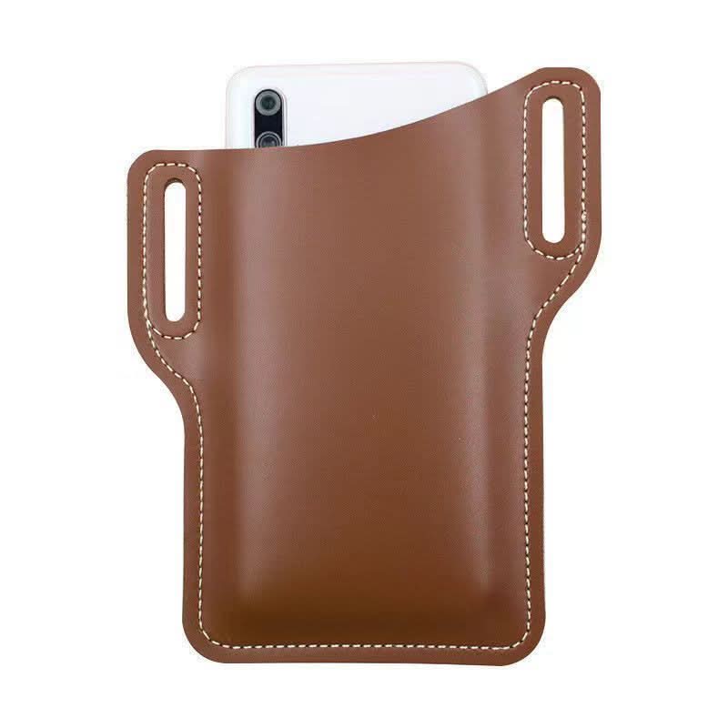 Men’s Belt Phone Pouch – PU Leather Waist Bag for Outdoor Use