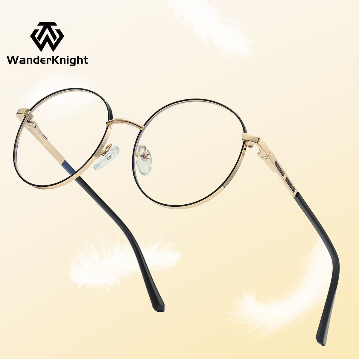 Ultra-Light Round Metal Blue Light Glasses for Women – Full Frame Computer Eyewear