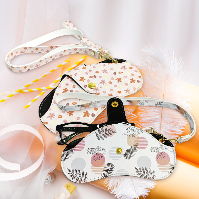 Floral Neck Hanging Leather Glasses Case – Stylish Glasses Holder