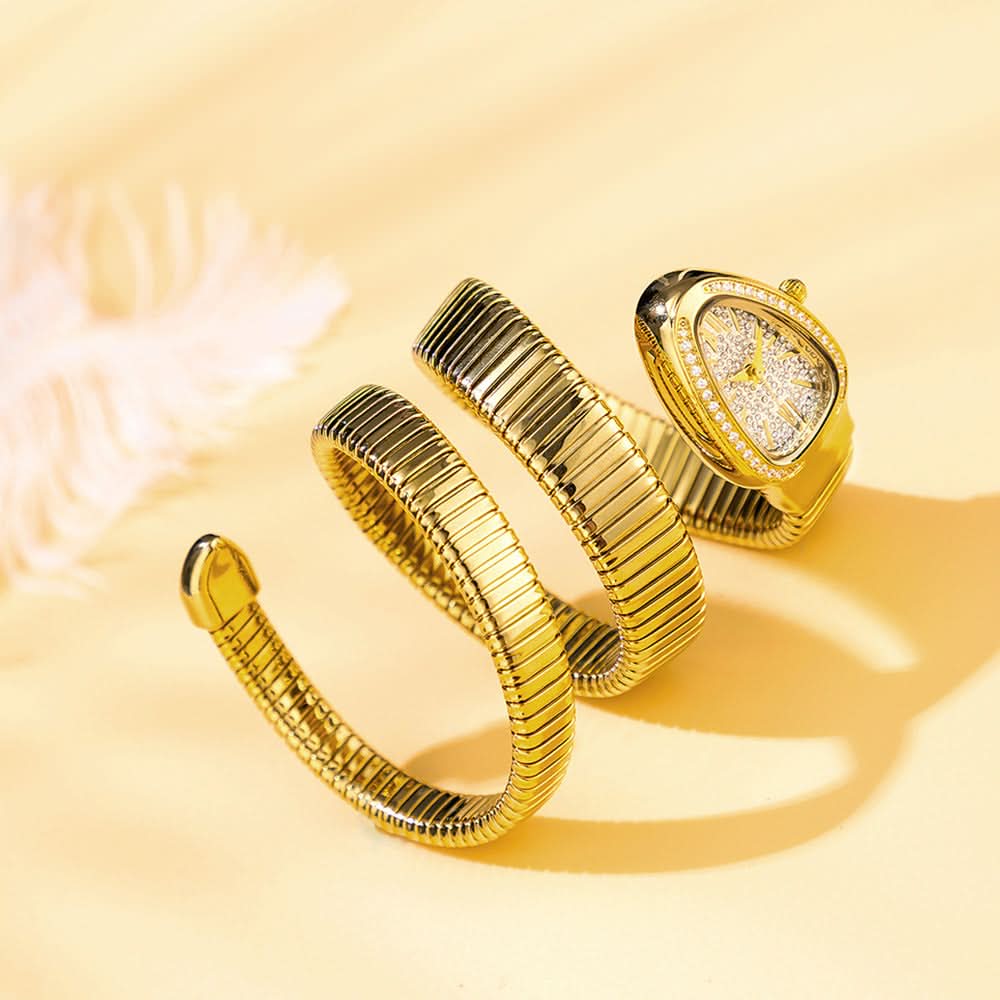Unique Snake-Shaped Women's Watch – Stylish Stainless Steel Strap