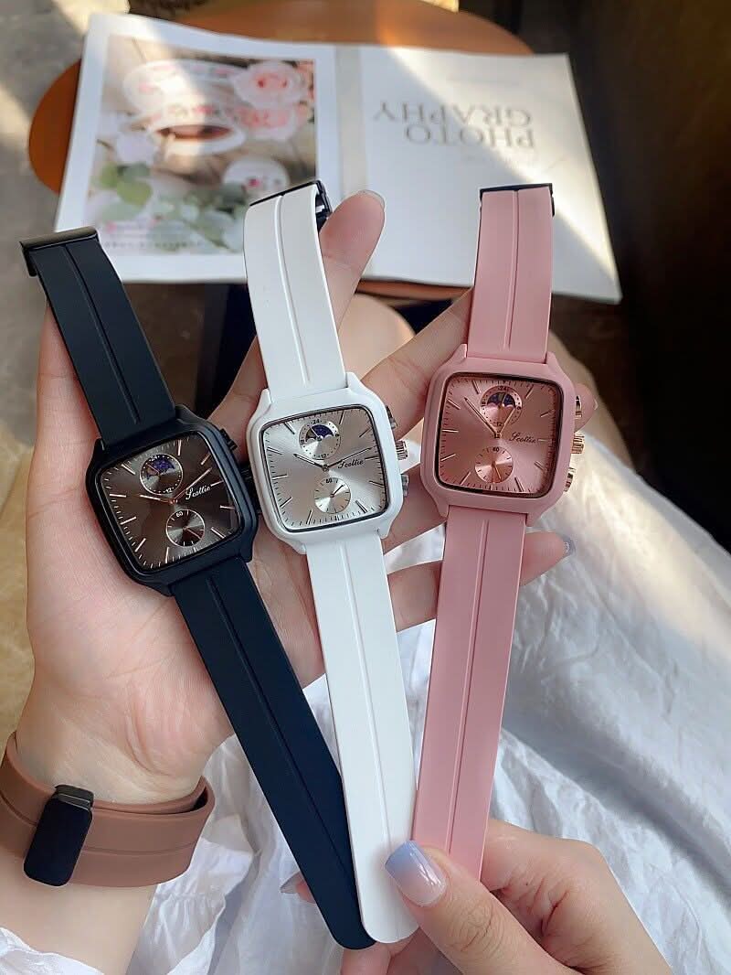 Shigaodi square silicone watch women's watch fashion trend high-end leisure sports Korean version ladies student watch