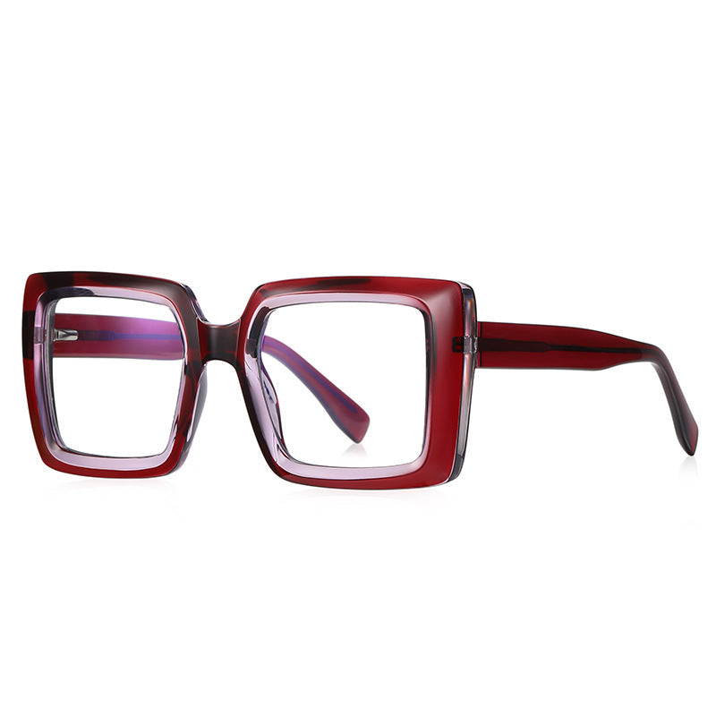 Anti-Blue Light Oversized Square Glasses – TR90 Fashion Eyewear for Women