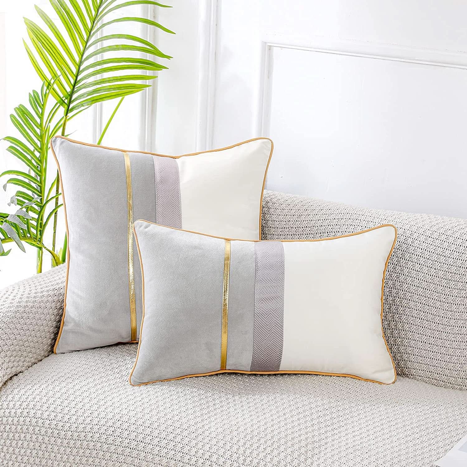 Spliced Solid Color Square & Rectangular Pillow