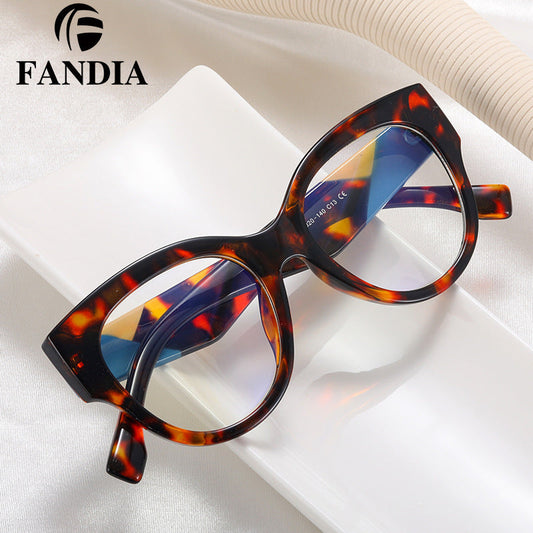 Retro Round Blue Light Glasses for Women – Large Frame Eyewear | Myopia-Ready