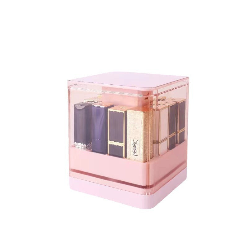 Dustproof Transparent Lipstick Organizer – Multi-Grid Makeup Storage Box for Vanity