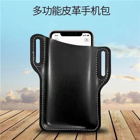 Men’s Belt Phone Pouch – PU Leather Waist Bag for Outdoor Use
