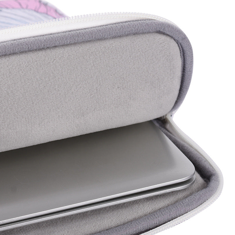 Pink Floral PU Laptop Sleeve – Waterproof, Shock-Resistant Case for 11–15" Laptops