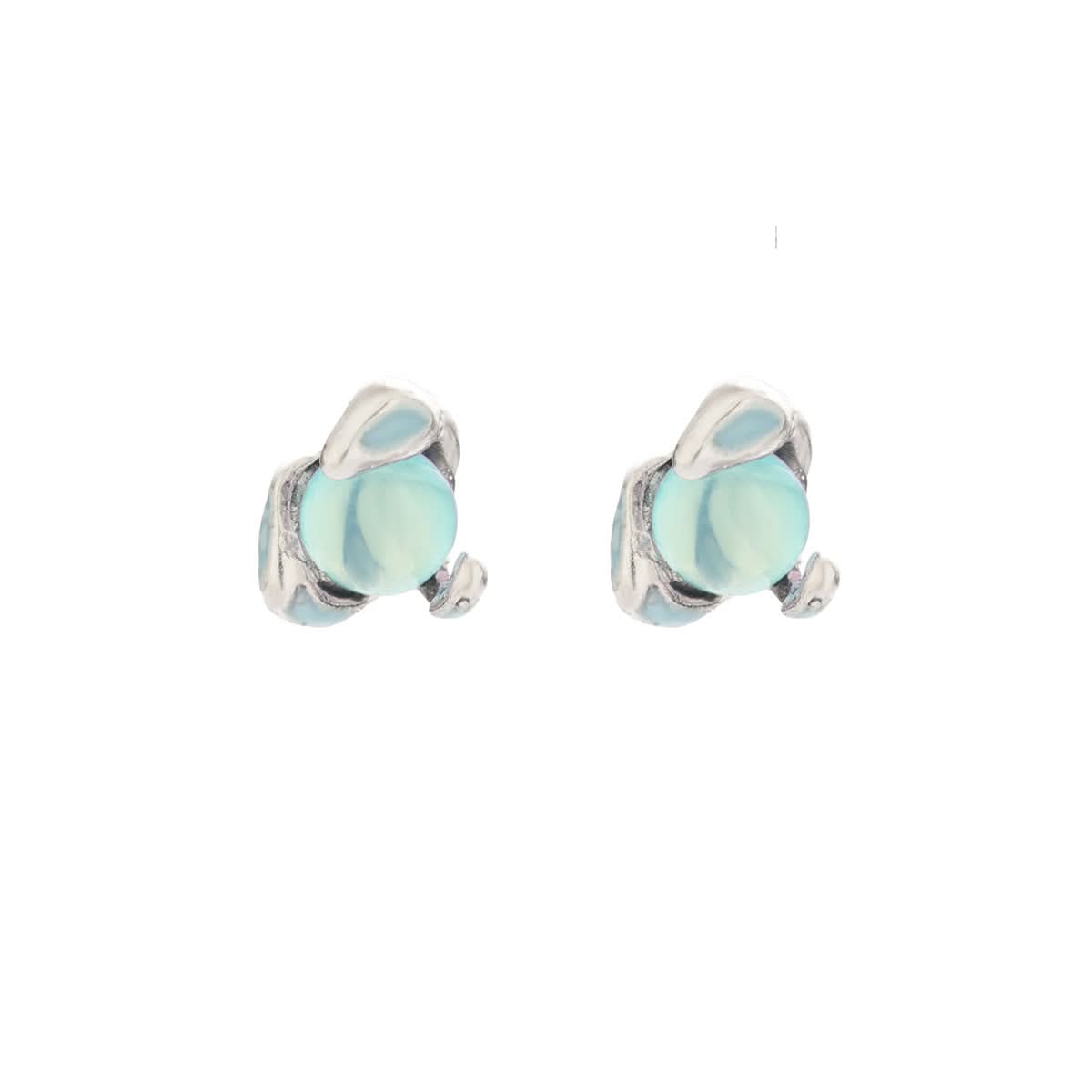 Trendy Medusa Ice Blue Eye Earrings for Men & Women - Fashionable