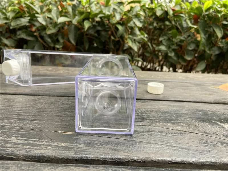 Transparent Square Milk Cup -Japanese Style Plastic Drink Cup