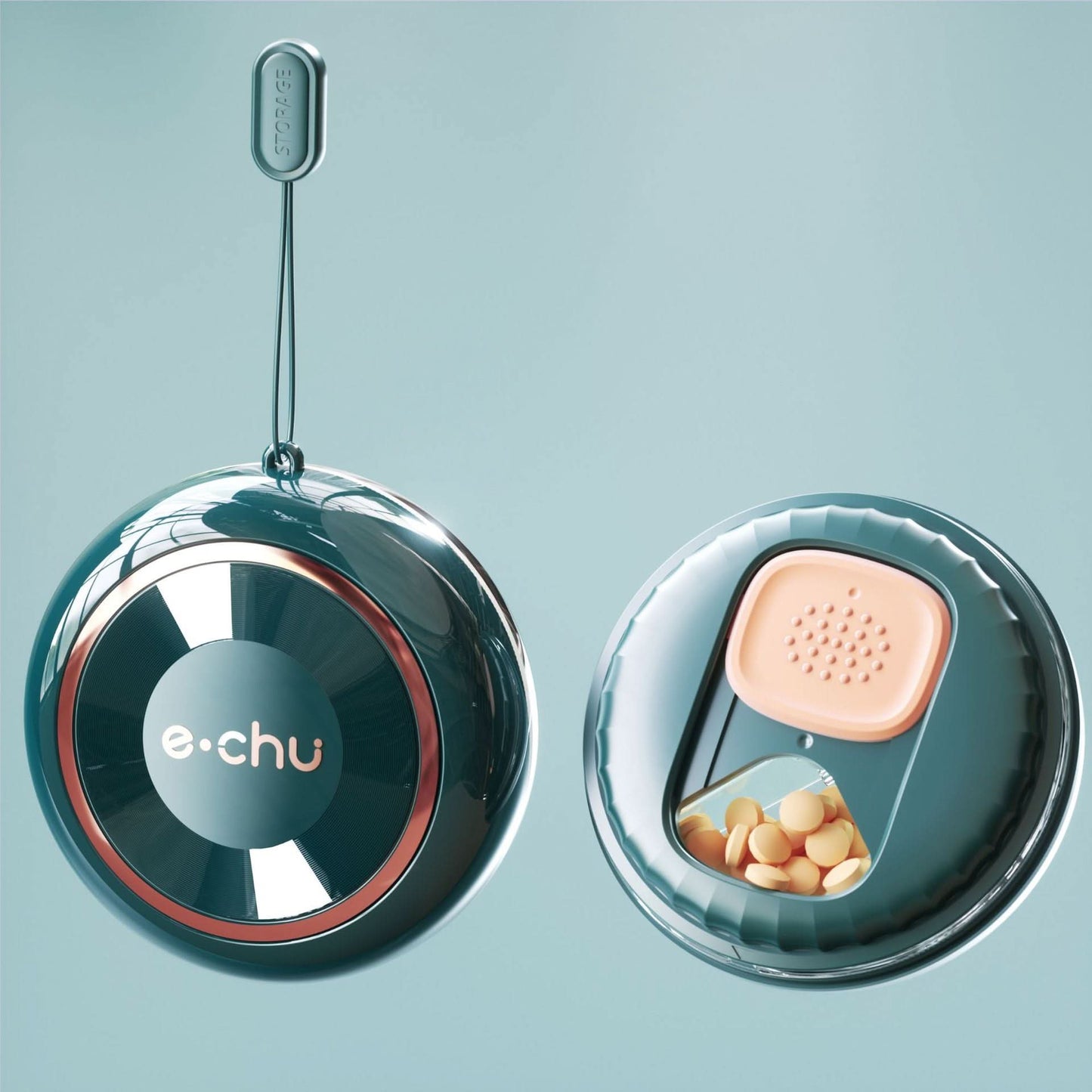 Portable medicine box, outdoor sealed waterproof and moisture-proof pill dispenser, rotating medicine box