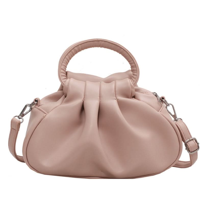 Retro Pleated Cloud Shoulder Bag for Women – Leather Handbag