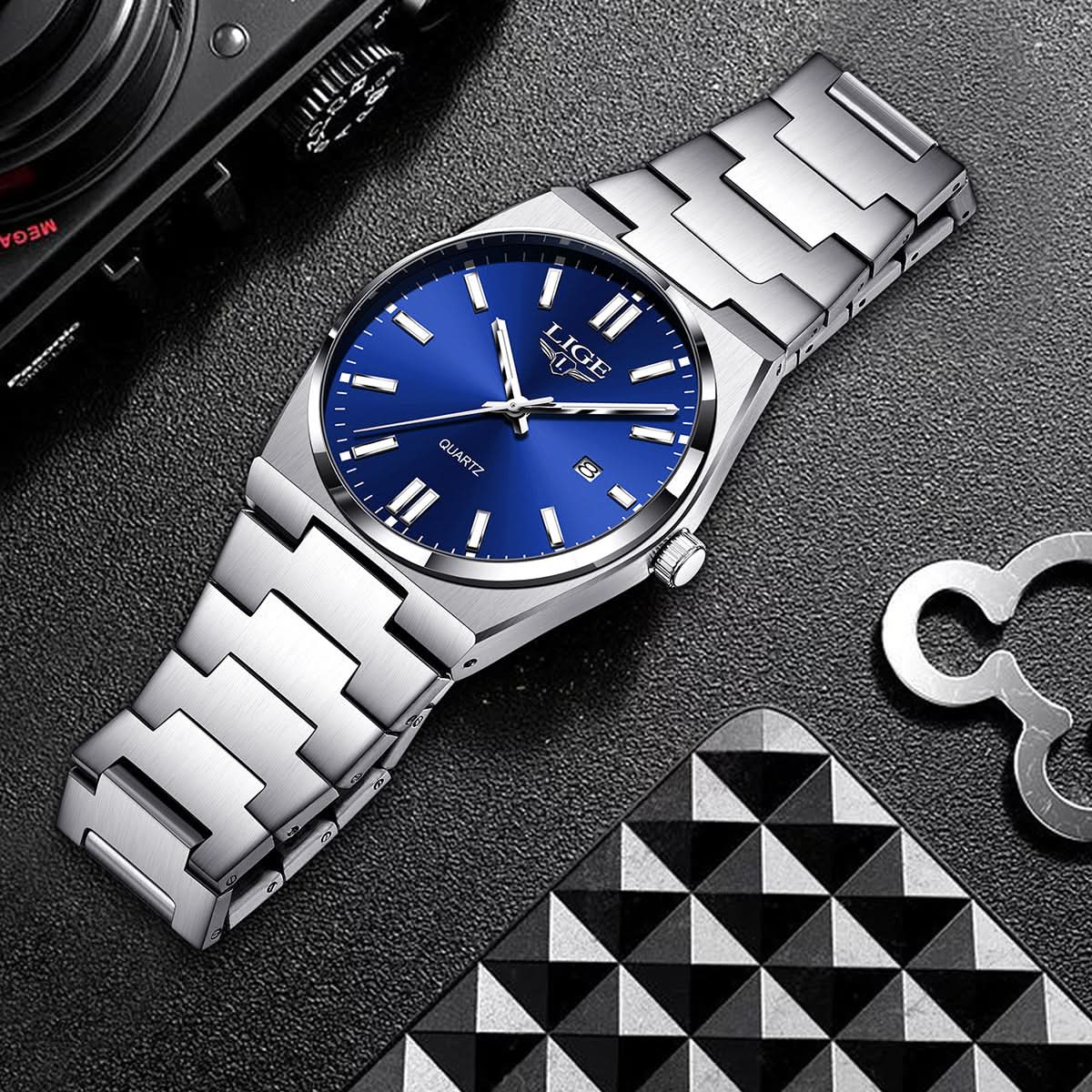 Men’s Business Quartz Watch – Luminous Dial, Multi-Function Calendar
