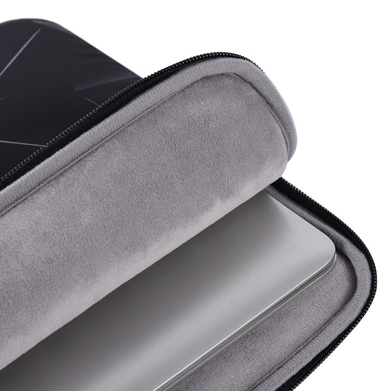 Black Graphical Shadow Printed Laptop Sleeve Case – Shock-Resistant, Waterproof, Fits 11"–15" Devices