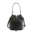 Women’s Retro Contrast Bucket Bag – Shoulder & Messenger Handbag