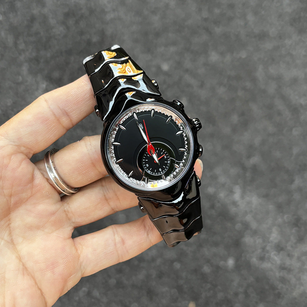 Retro Blade Watch for Men – Quartz Analog Luminous Dial with Alloy Strap