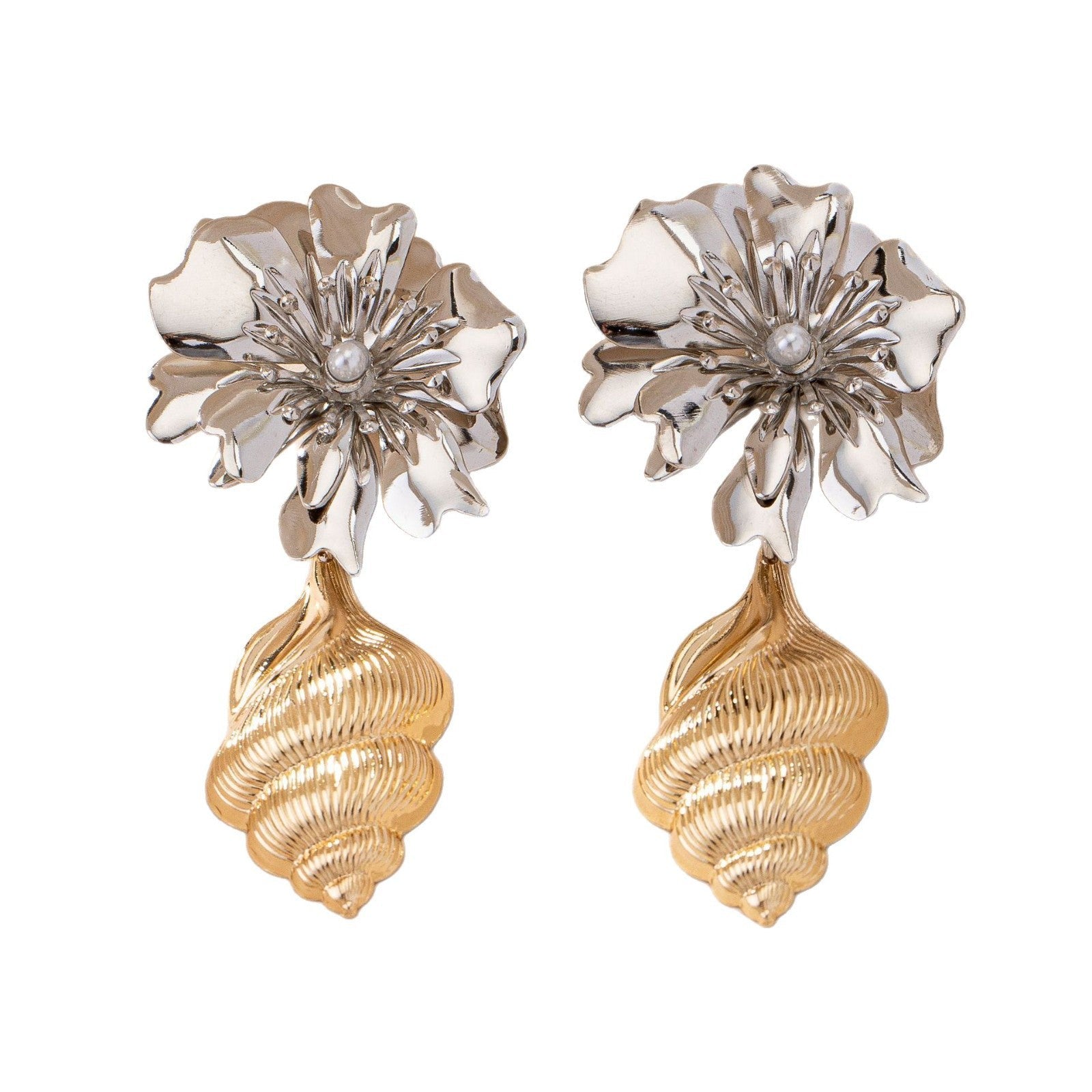 Pearl Flower Earrings for Women – Alloy Design Ocean Holiday Jewelry