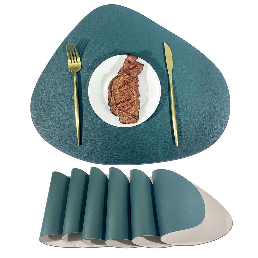 Double-Sided Lychee Leather Waterproof Placemat