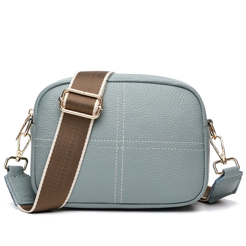 Women's Stylish Small Leather Messenger Bag – With Zipper Closure