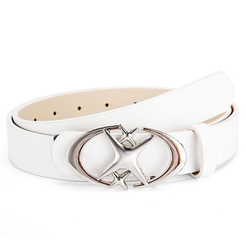 Men’s Star Buckle Leather Belt – Retro Gothic Style